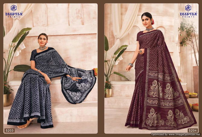 Mother India Vol 52 By Deeptex Daily Wear Printed Cotton Sarees Wholesale Market In Surat
